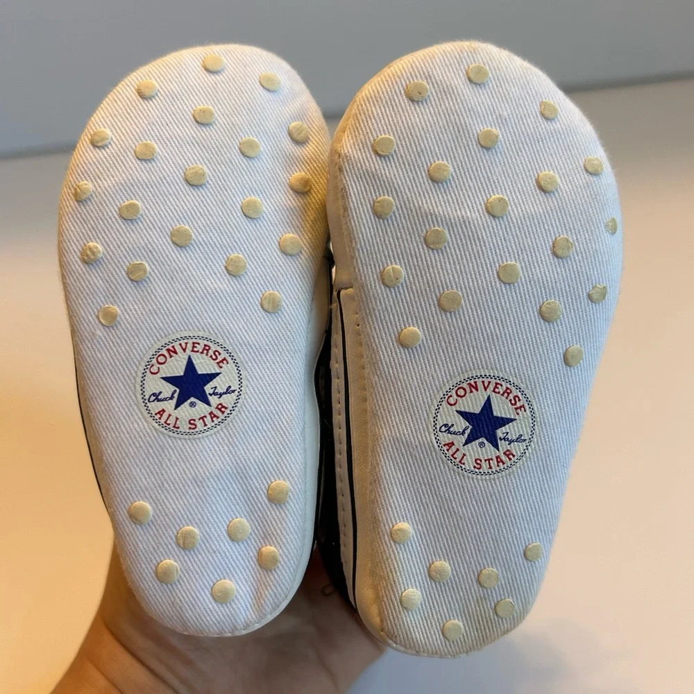 NWOT Converse Infant Black Soft Sole Sneakers, Sz. 3